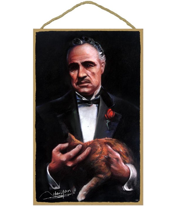 Godfather (holding cat) Don Vito Corleon