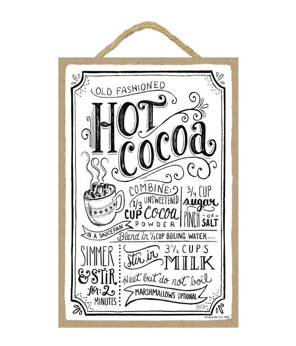 Hot cocoa (white with black letters) 7x1