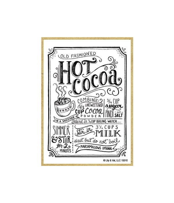 Hot cocoa (white with black letters) Mag