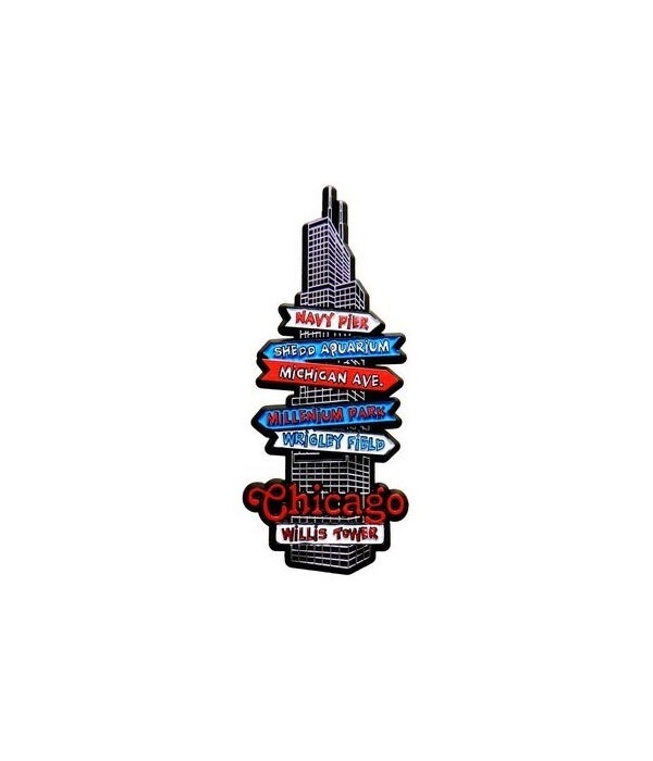 Chicago Willis Tower Sign post magnet