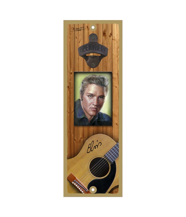 Elvis portrait - Guitar on bottom surfbd
