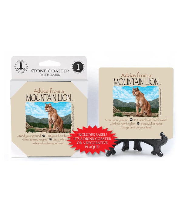 Advice Mountain Lion 1 pack stone coaster