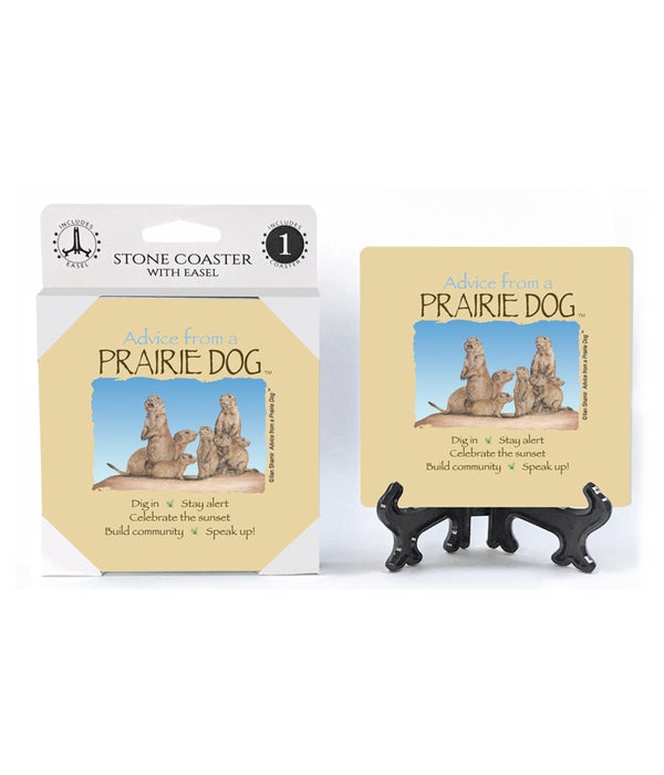 Advice  Prarie Dog 1 pack stone coaster
