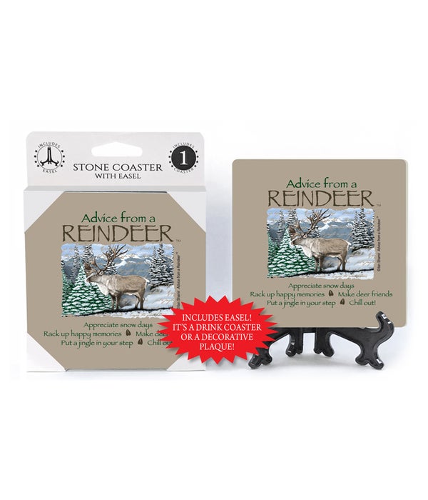 Advice from a Reindeer   1 pack stone coaster