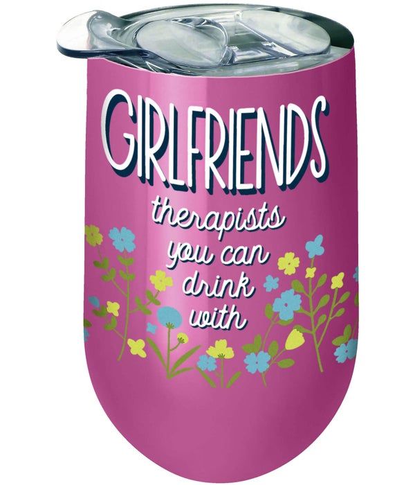 GIRLFRIENDS  Wine Tumbler with Lid