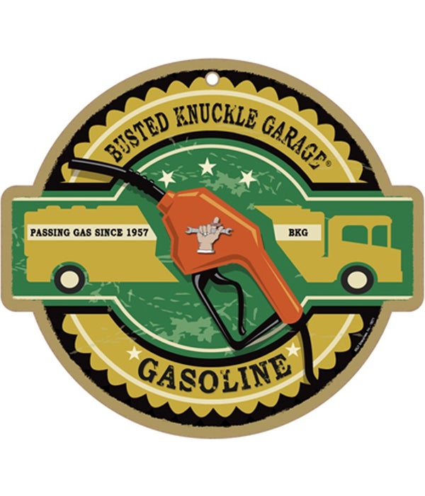 Busted Knuckle Gasoline 10" sign