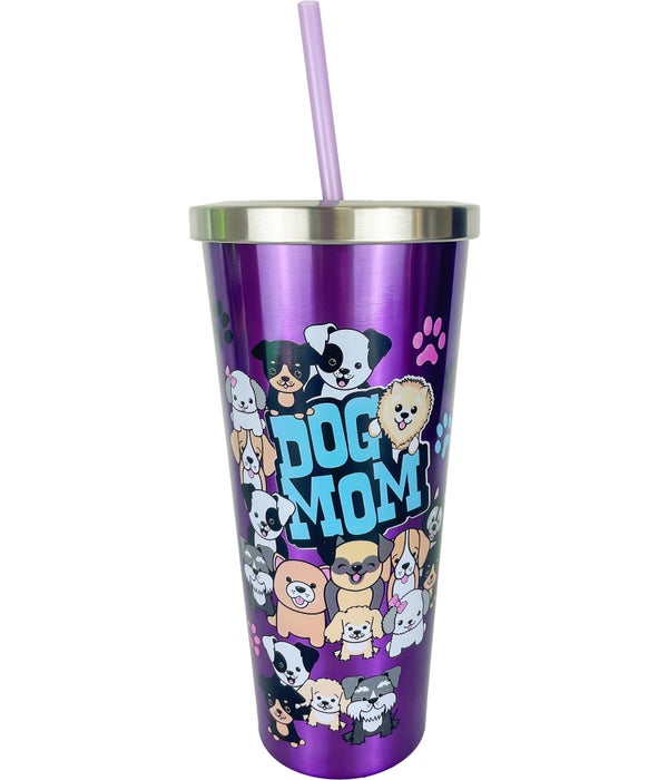 DOG MOM Stainless Cup with Straw