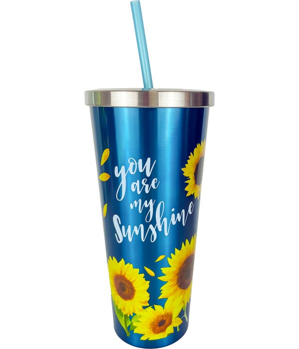 YOU ARE MY SUNSHINE STAINLESS CUP W/STRAW