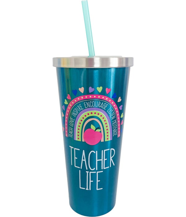 TEACHER LIFE Stainless Cup with Straw
