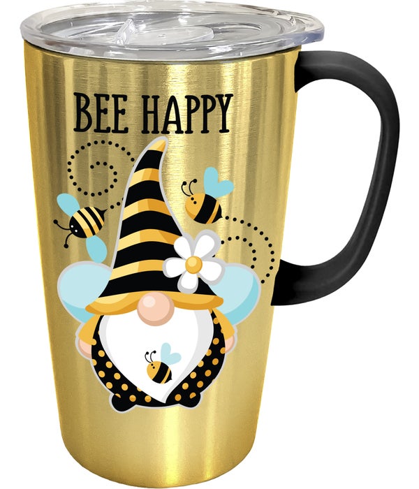 BEE GNOME STAINLESS Travel Mug with Handle
