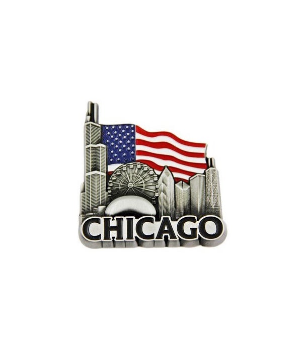 Chicago Skyline Flag magnet
