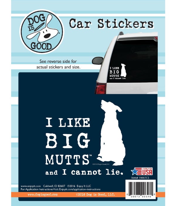 I Like Big Mutts Car Sticker