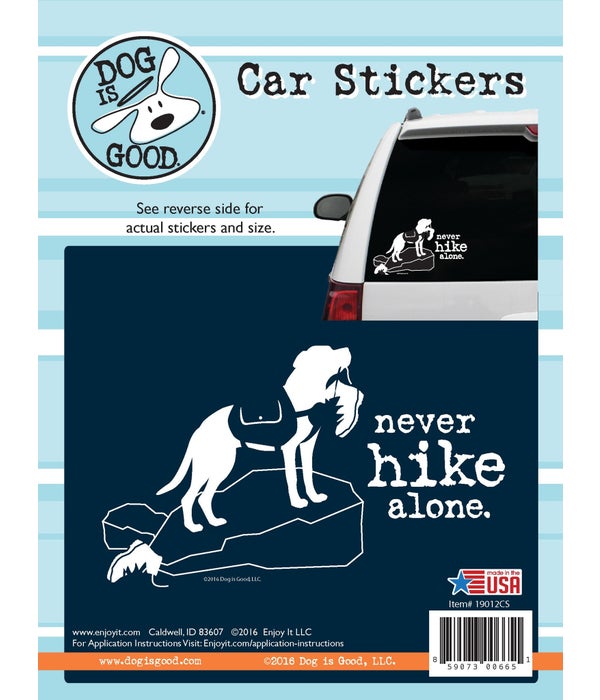 Never Hike Alone Car Sticker