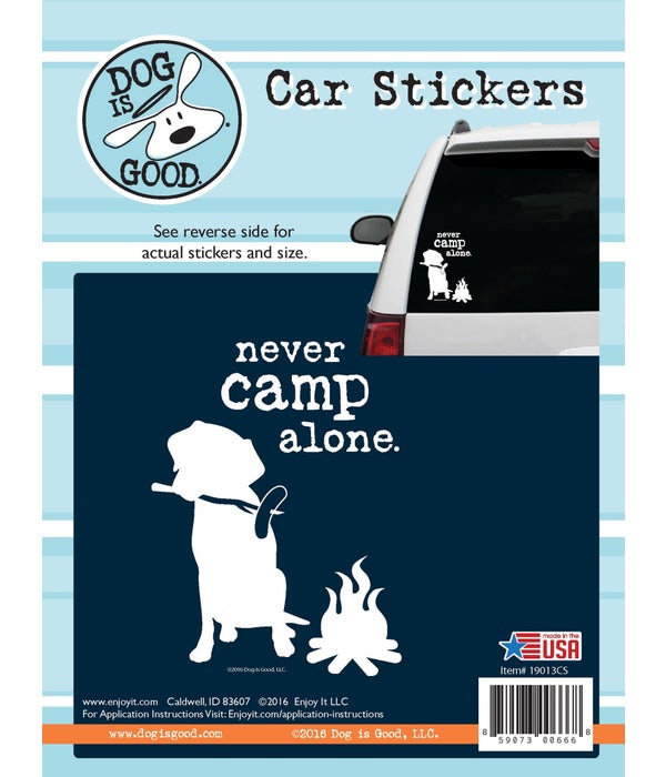Never Camp Alone Car Sticker