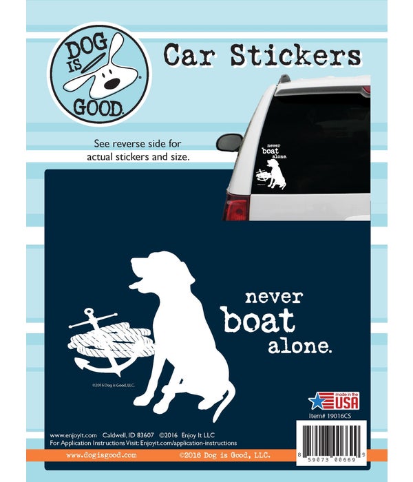 Never Boat Alone Car Sticker
