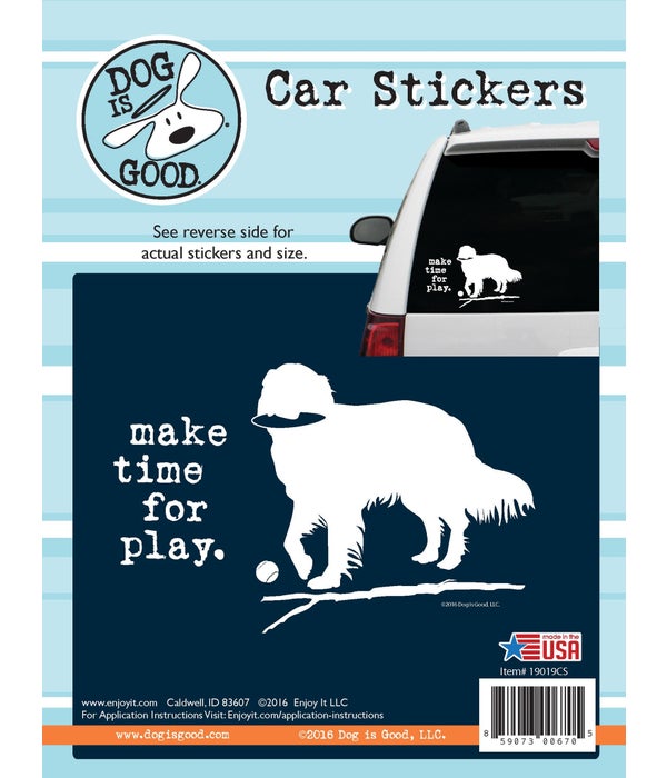 Make Time for Play Car Sticker