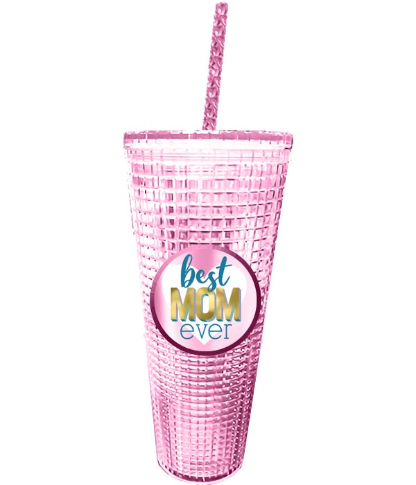 BEST MOM EVER Diamond Cup with Straw