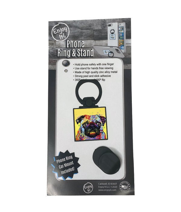 Pug Phone Ring & Stand