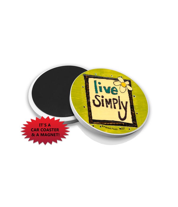 Live Simply (flower with frame, greenish