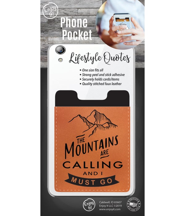 Mountains are Calling Phone Pocket