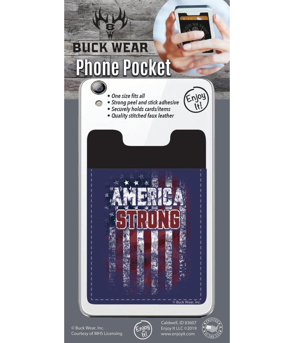 America Strong Flag Phone Pocket