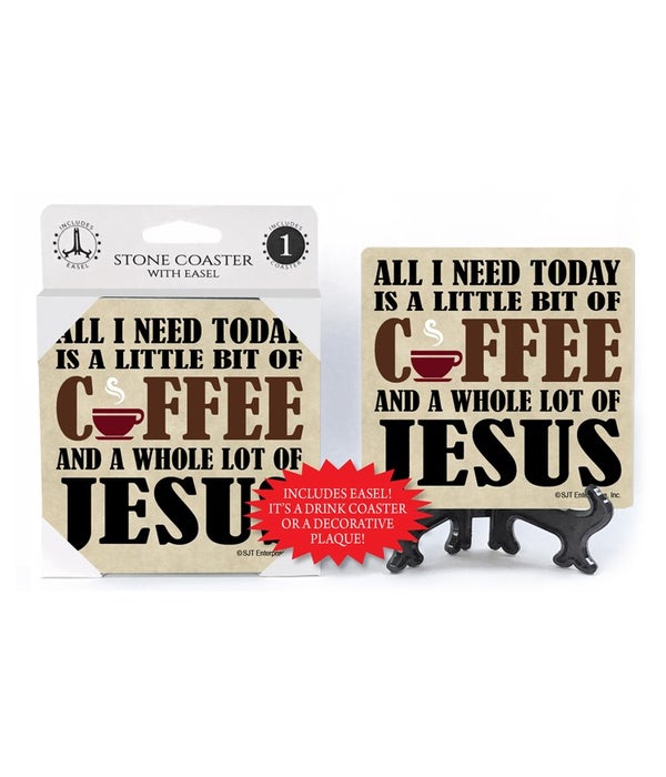 All I need today is a little bit of coffee and a whole lot of Jesus-1 pack stone coaster