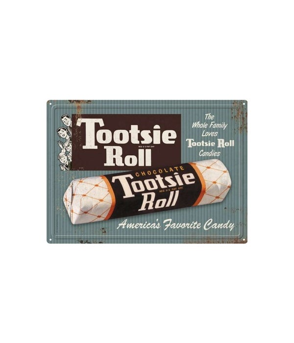 TOOTSIE ROLL,AMERICA'S FAVORITE CANDY, 12"X17" TIN