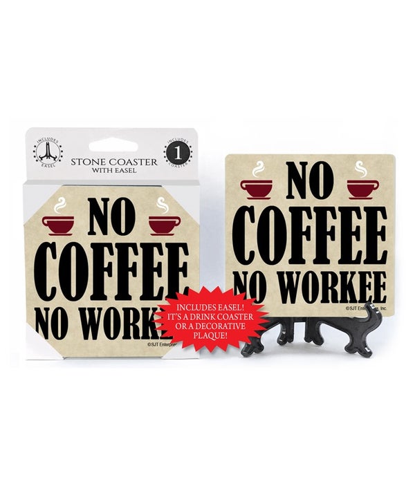 No coffee No workee-1 pack stone coaster