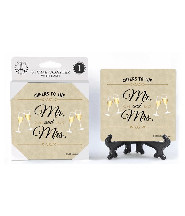 Cheers to the Mr & Mrs-1 pack stone coaster