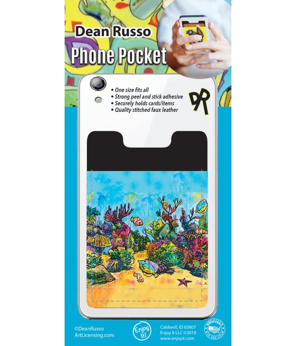 Coral Scene Phone Pocket