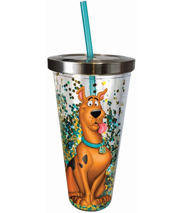 SCOOBY DOO  Glitter Cup with Straw