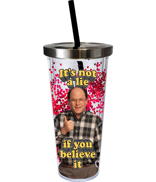 SEINFELD  Glitter Cup with Straw