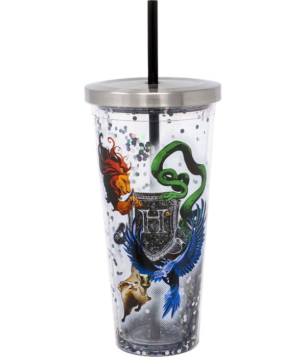 HARRY POTTER CRESTGlitter Cup with Straw