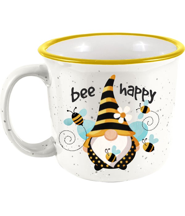 BEE HAPPY GNOME CAMPER MUG 14oz