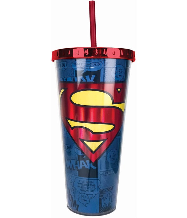 SUPERMAN Foil Cup with Straw