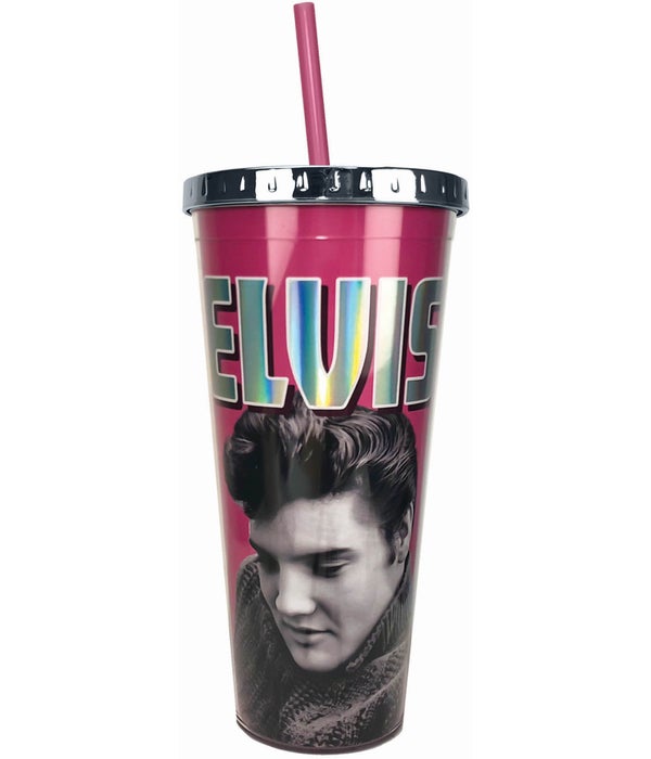 ELVIS Foil Cup with Straw