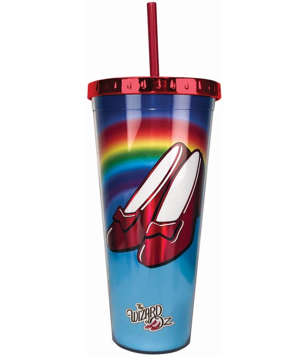 RUBY SLIPPERS FOIL CUP W/STRAW