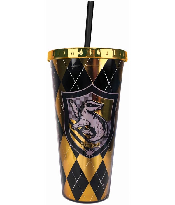 HUFFLEPUFF Foil Cup with Straw