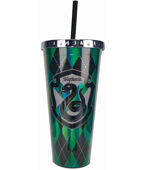 SLYTHERIN Foil Cup with Straw