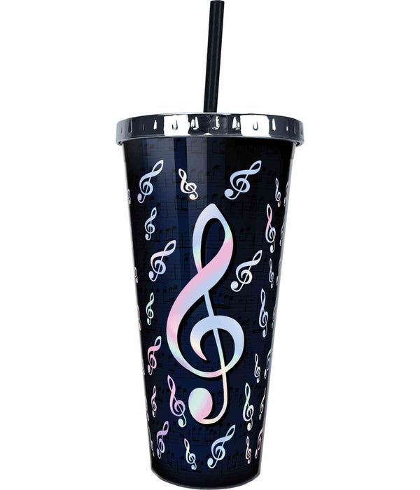 MUSIC FOIL CUP W/STRAW