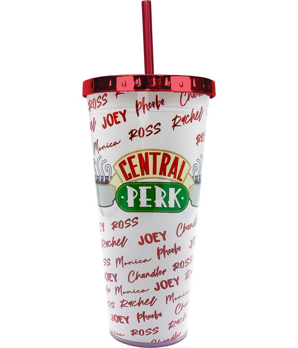 CENTRAL PERK Foil Cup with Straw