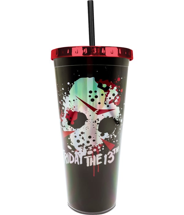 FRIDAY THE 13TH FOIL CUP W/STRAW