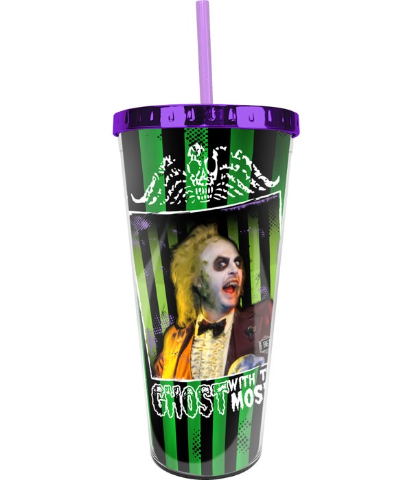 BEETLEJUICE FOIL CUP WITH STRAW