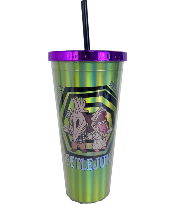 BEETLEJUICE FOIL CUP  WITH STRAW