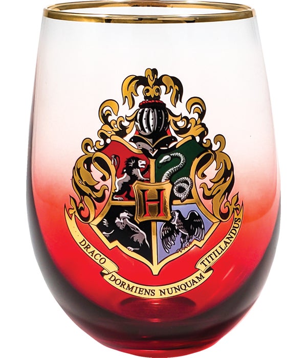 HOGWARTS CREST Stemless Wine Glass