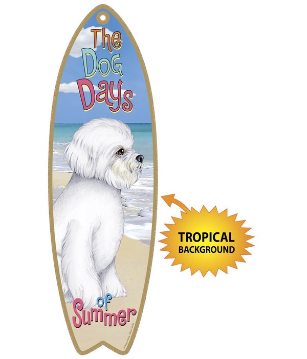 Surfboard with Tropical bkgd -  Bichon