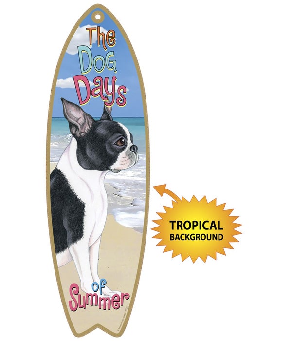 Surfboard with Tropical bkgd -  Boston T