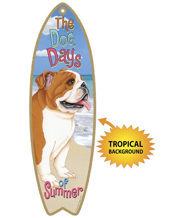 Surfboard with Tropical bkgd -  Bulldog