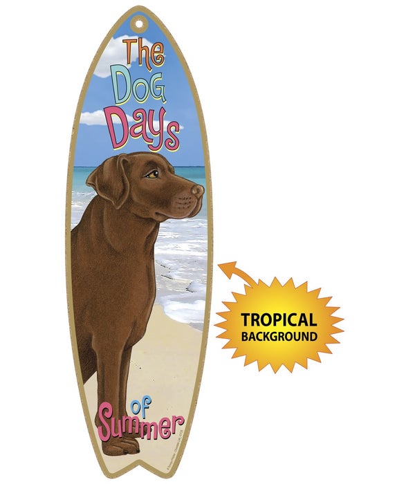 Surfboard with Tropical bkgd -  Chocolat