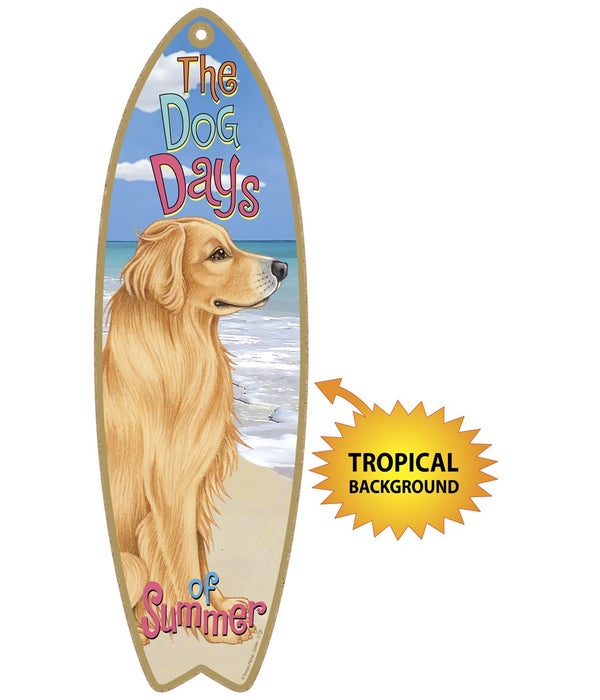 Surfboard with Tropical bkgd -  Golden R